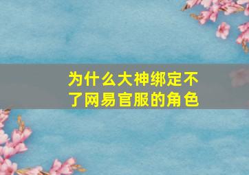 为什么大神绑定不了网易官服的角色