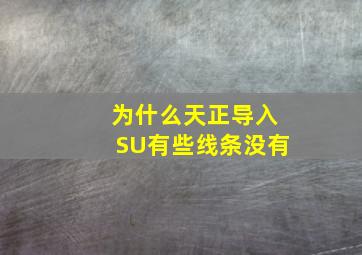 为什么天正导入SU有些线条没有