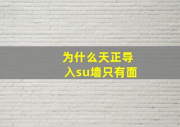 为什么天正导入su墙只有面