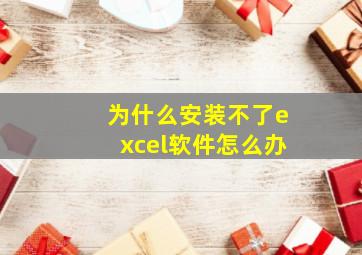 为什么安装不了excel软件怎么办