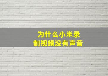 为什么小米录制视频没有声音