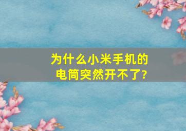 为什么小米手机的电筒突然开不了?