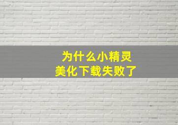 为什么小精灵美化下载失败了