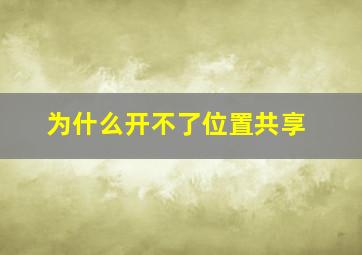 为什么开不了位置共享