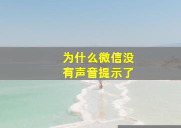 为什么微信没有声音提示了