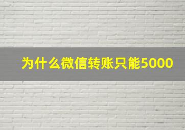 为什么微信转账只能5000