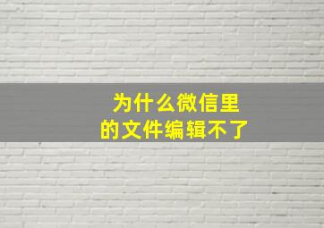 为什么微信里的文件编辑不了