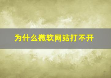 为什么微软网站打不开