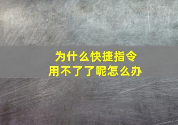 为什么快捷指令用不了了呢怎么办