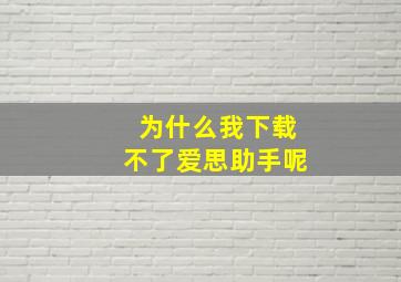 为什么我下载不了爱思助手呢