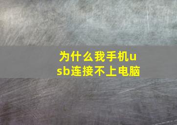 为什么我手机usb连接不上电脑