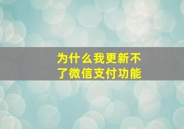 为什么我更新不了微信支付功能