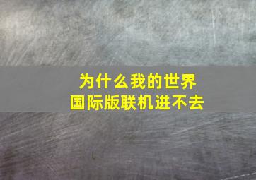 为什么我的世界国际版联机进不去