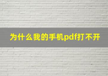 为什么我的手机pdf打不开