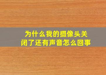 为什么我的摄像头关闭了还有声音怎么回事