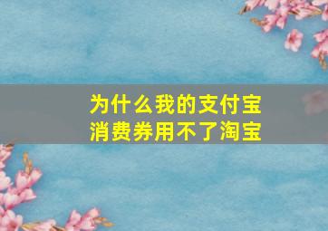 为什么我的支付宝消费券用不了淘宝