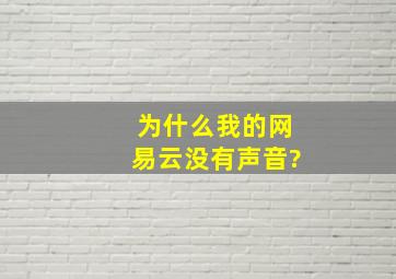 为什么我的网易云没有声音?