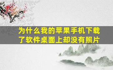 为什么我的苹果手机下载了软件桌面上却没有照片