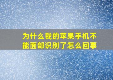 为什么我的苹果手机不能面部识别了怎么回事