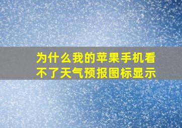 为什么我的苹果手机看不了天气预报图标显示