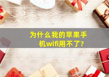 为什么我的苹果手机wifi用不了?