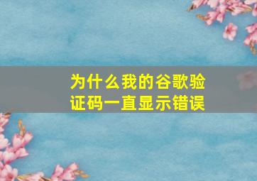 为什么我的谷歌验证码一直显示错误