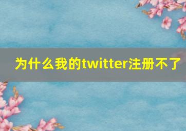 为什么我的twitter注册不了