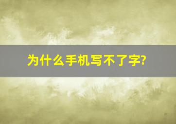 为什么手机写不了字?