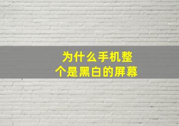 为什么手机整个是黑白的屏幕