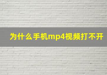 为什么手机mp4视频打不开