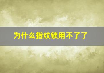 为什么指纹锁用不了了