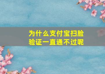 为什么支付宝扫脸验证一直通不过呢