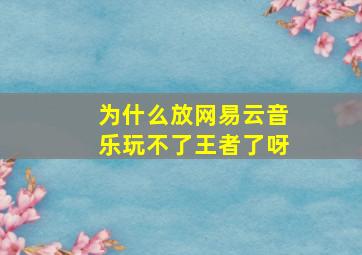 为什么放网易云音乐玩不了王者了呀