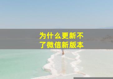 为什么更新不了微信新版本