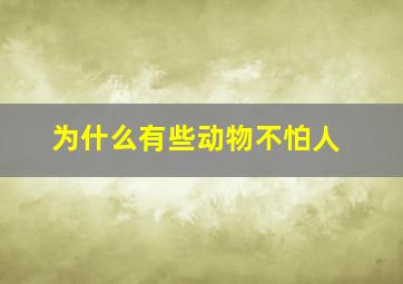 为什么有些动物不怕人