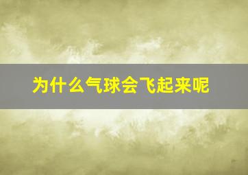 为什么气球会飞起来呢