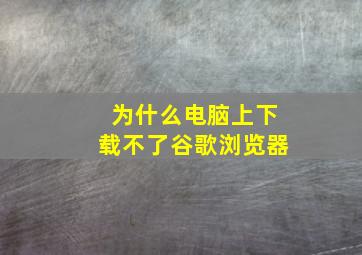 为什么电脑上下载不了谷歌浏览器