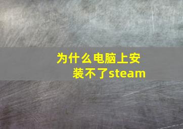 为什么电脑上安装不了steam