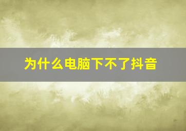 为什么电脑下不了抖音