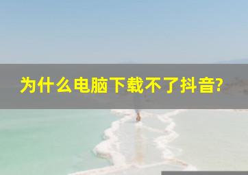 为什么电脑下载不了抖音?