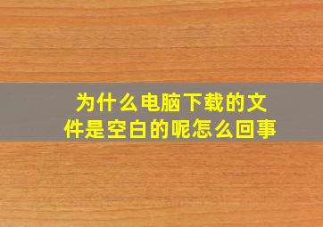 为什么电脑下载的文件是空白的呢怎么回事