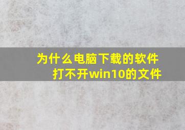 为什么电脑下载的软件打不开win10的文件