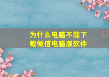 为什么电脑不能下载微信电脑版软件