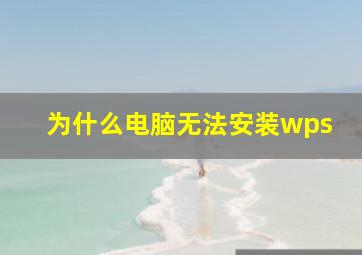 为什么电脑无法安装wps