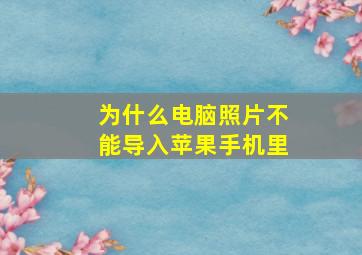 为什么电脑照片不能导入苹果手机里