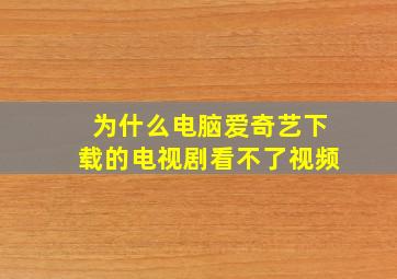 为什么电脑爱奇艺下载的电视剧看不了视频