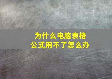 为什么电脑表格公式用不了怎么办