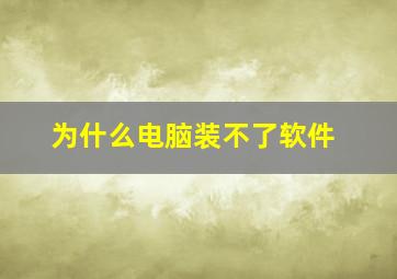 为什么电脑装不了软件