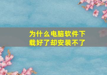 为什么电脑软件下载好了却安装不了