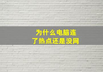 为什么电脑连了热点还是没网